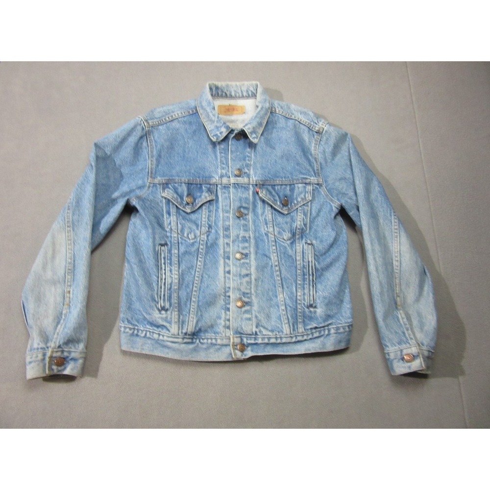 Vintage Levi's Jacket Mens 44 Blue Denim Trucker Large Button Front 90s